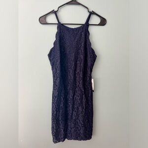 NWT BCX Form Fitted Navy Blue Lace Dress - size (9)
